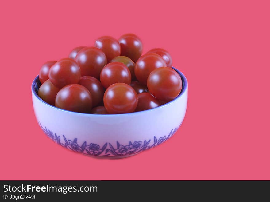 Cherry tomatoes isolated on white