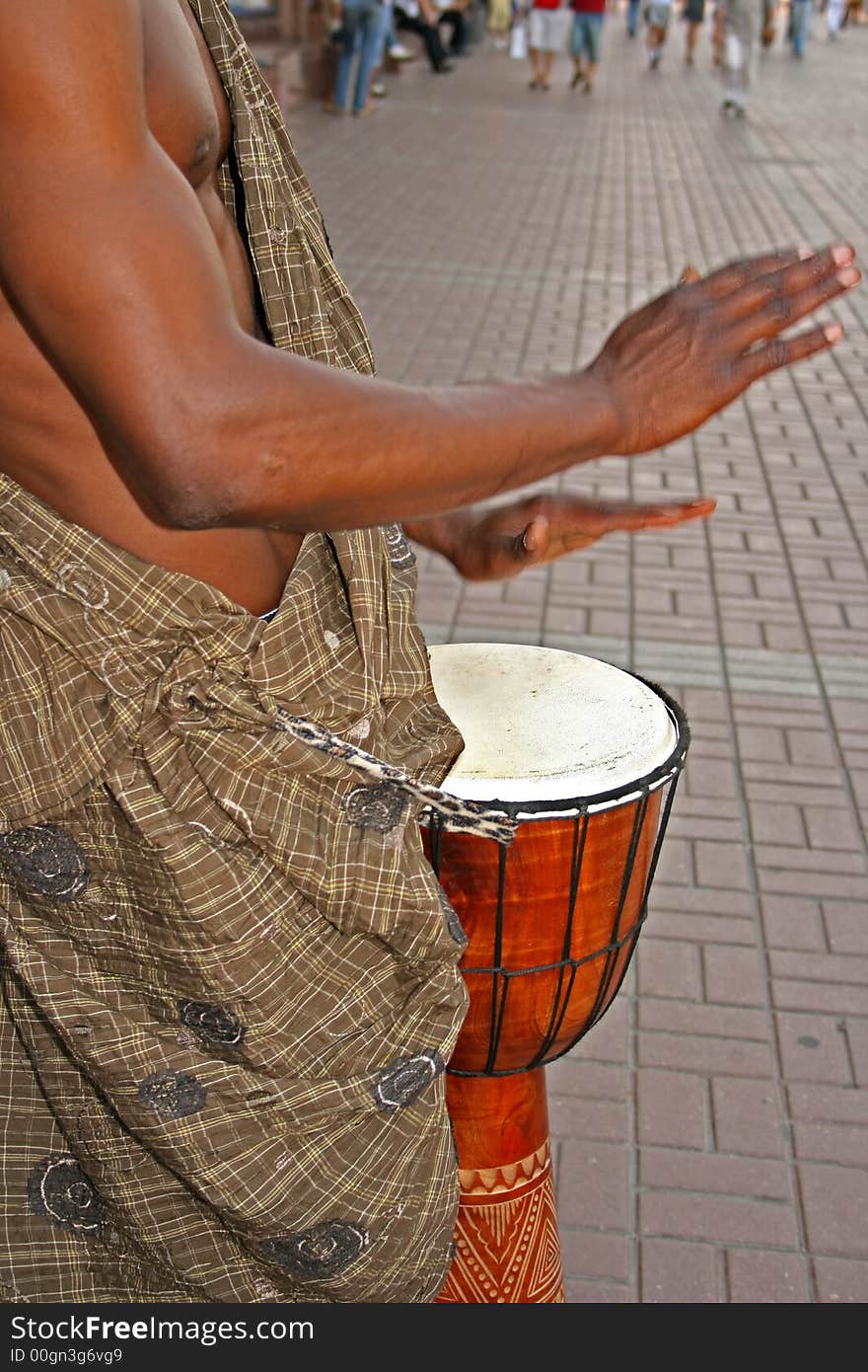 Street performing drummer, music, men. Street performing drummer, music, men