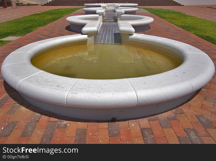 Line of fountains.