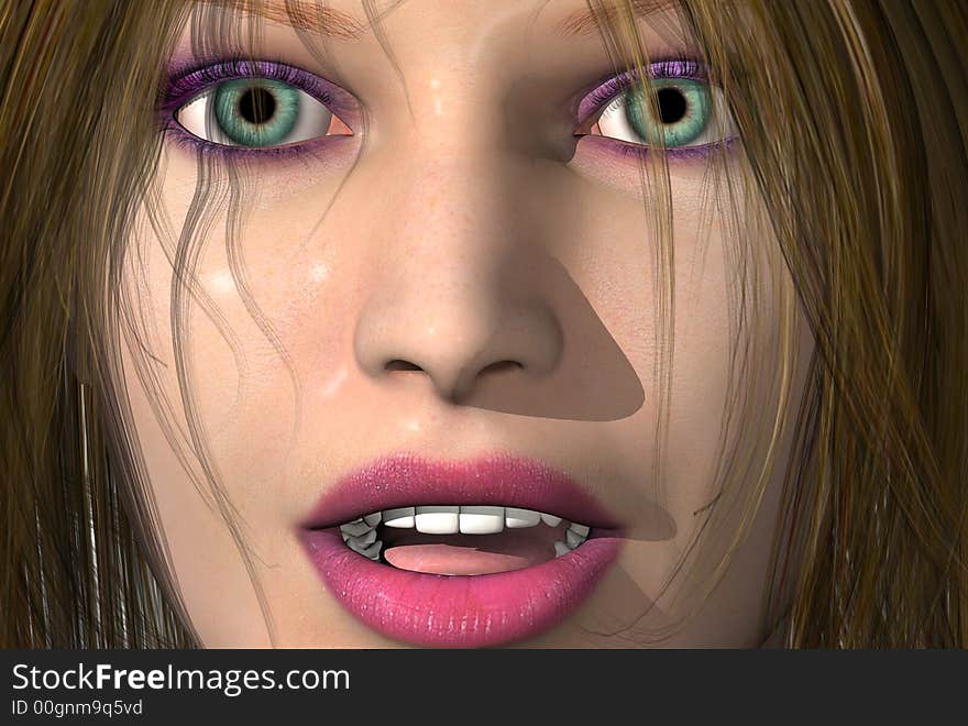 3D render of a womans face