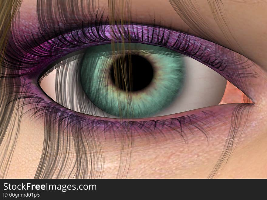 3D render of a womans eye