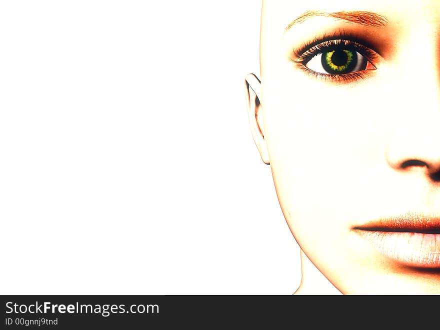 3D render of a womans face