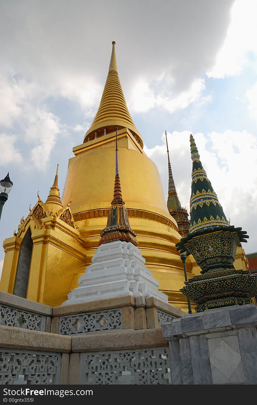 Gilded vault of the part Buddy in temple Bangkok. Gilded vault of the part Buddy in temple Bangkok