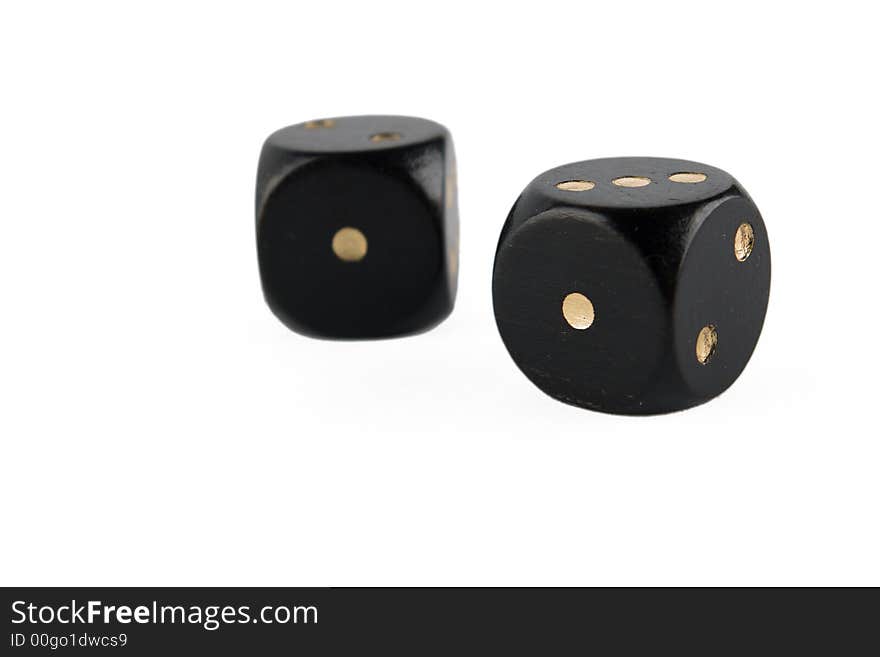 Pair of dice on white