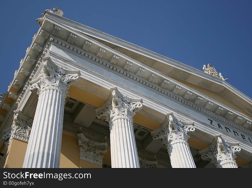 Pillar of zapeion building in athens greece. Pillar of zapeion building in athens greece