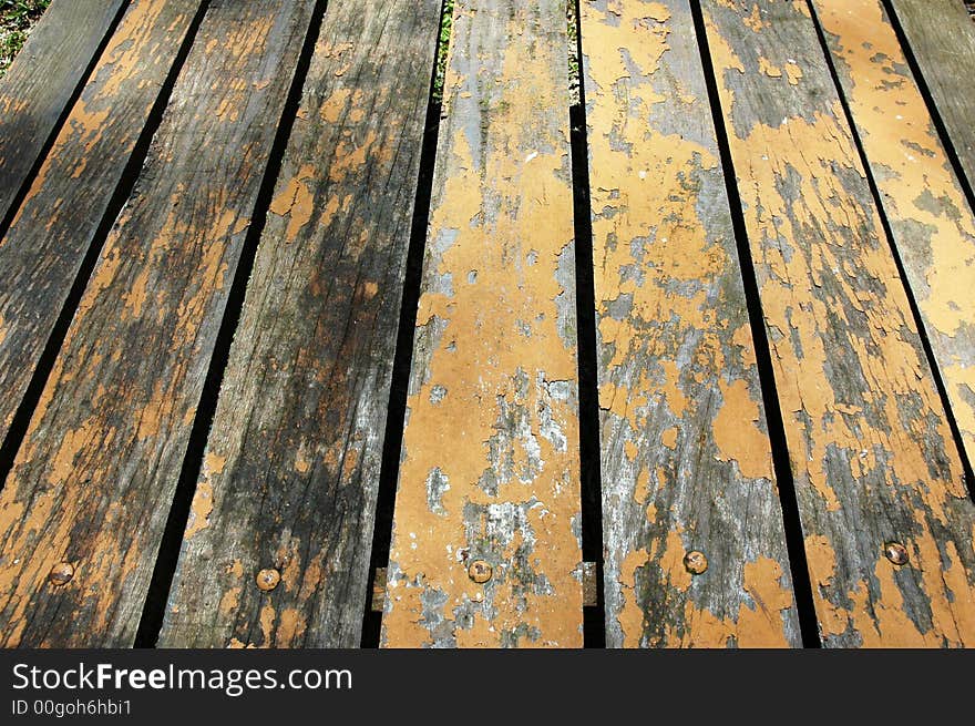 Close up perspective view of weathered wood planks. Close up perspective view of weathered wood planks