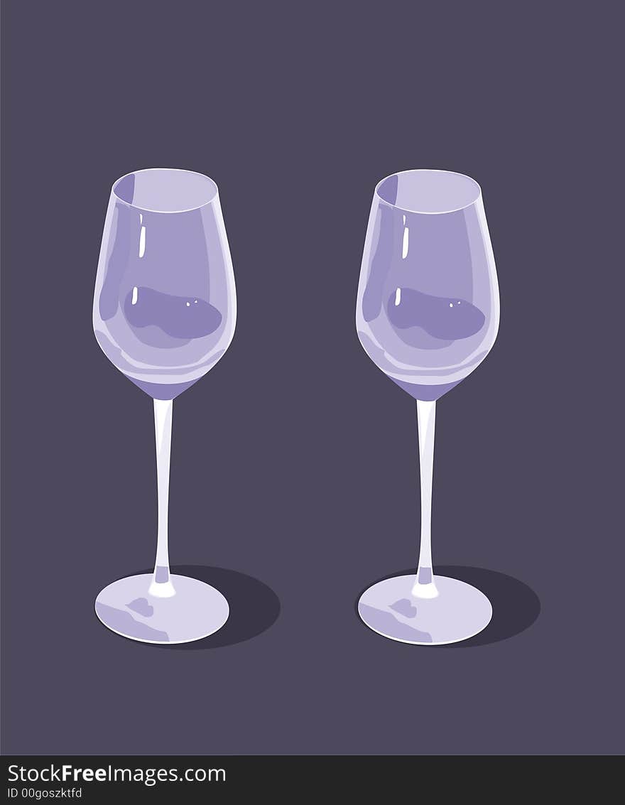 Two celebratory wine glasses