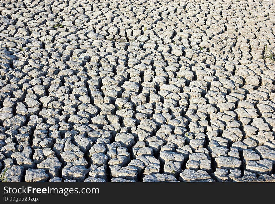 Cracked dried ground