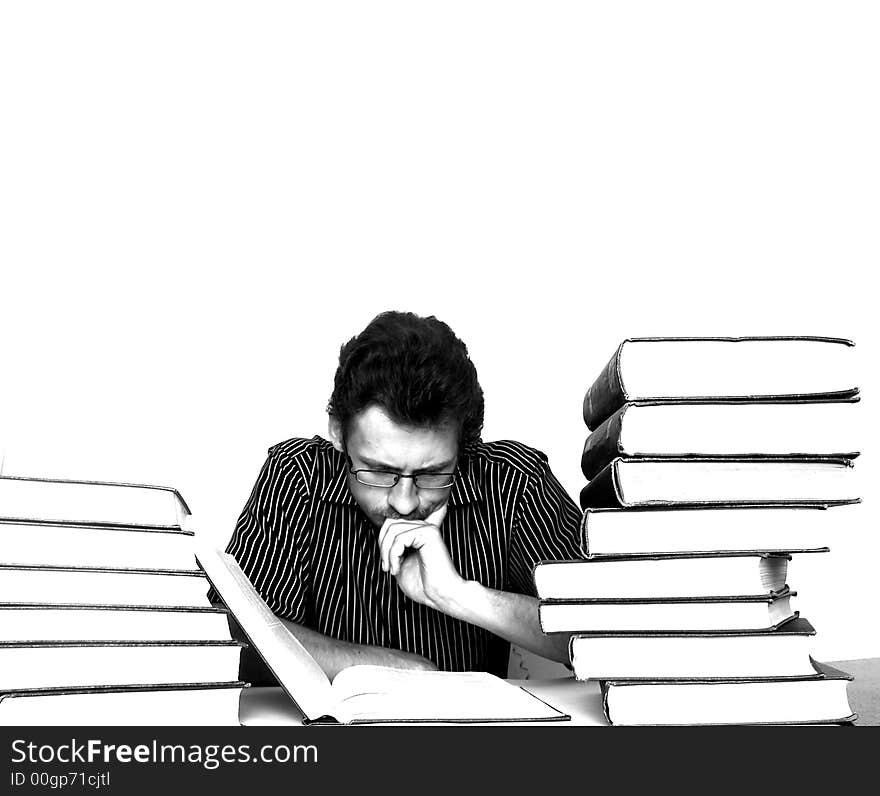 An image of man with books. An image of man with books