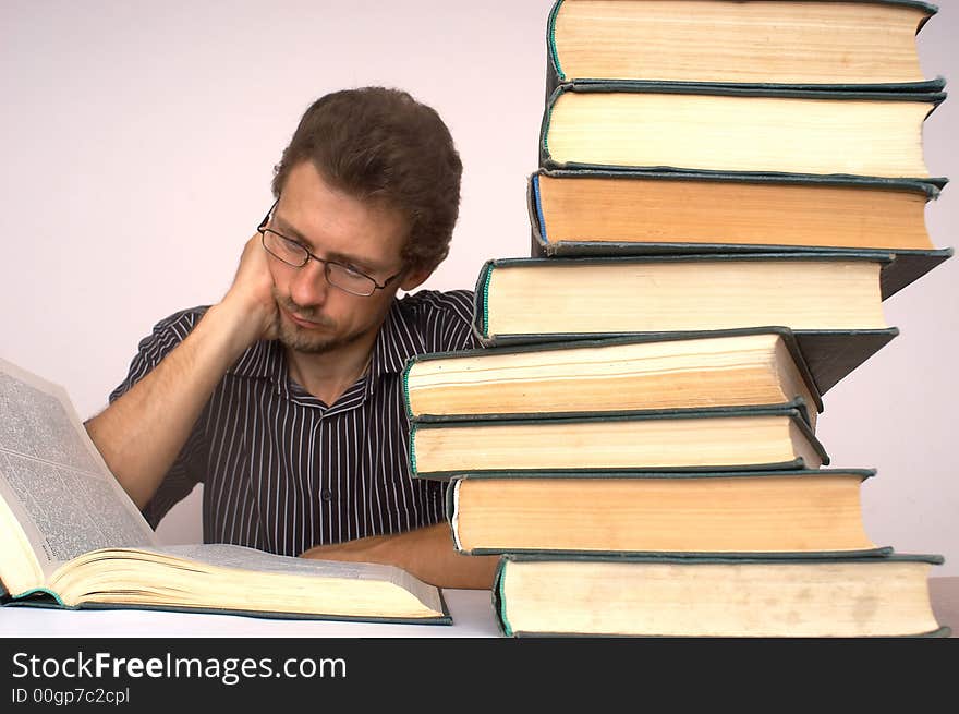 An image of man with books. An image of man with books