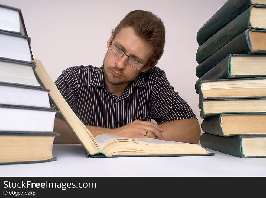 An image of man with books. An image of man with books