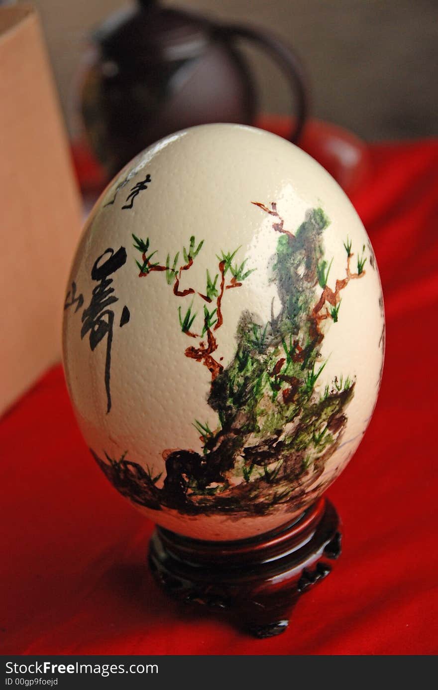 Ostrich egg painting