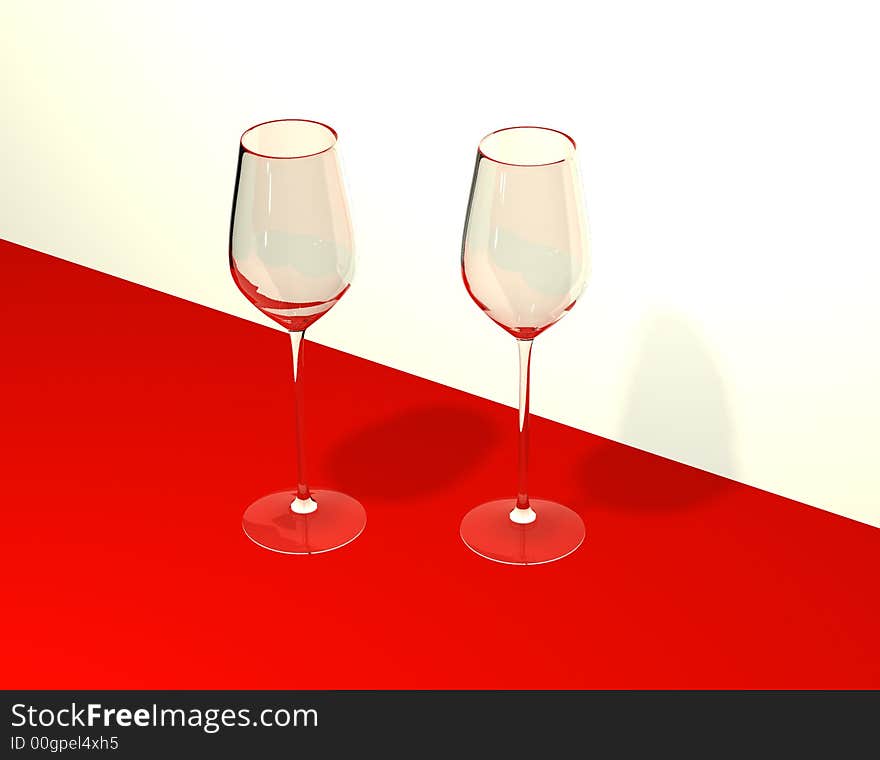 Two Celebratory Wine Glasses