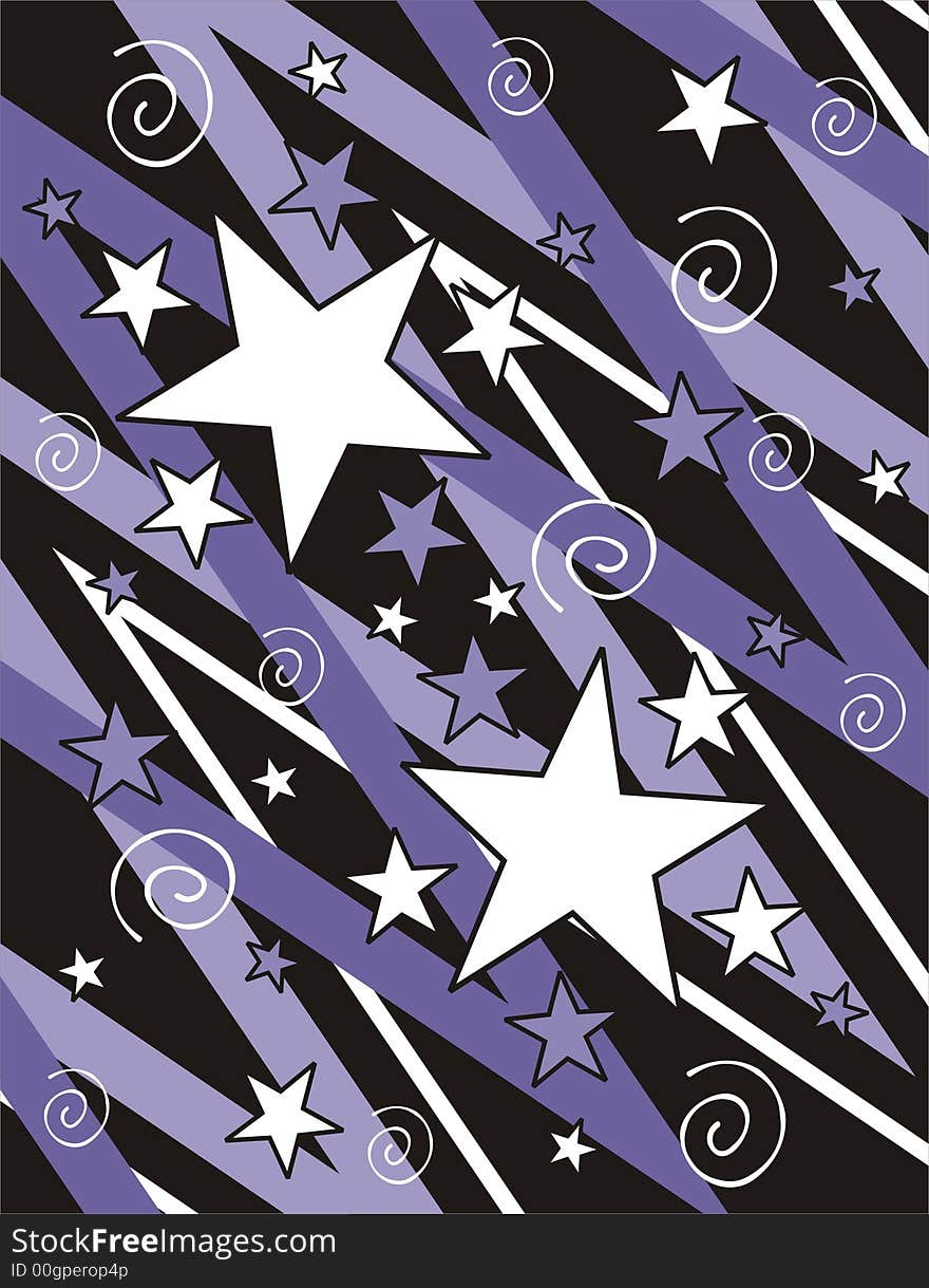 Abstract design with stars and spirals. Abstract design with stars and spirals