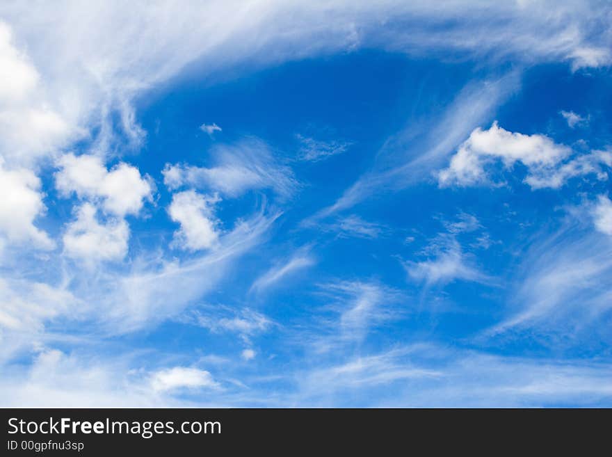 Delicate clouds in the blue sky. Delicate clouds in the blue sky