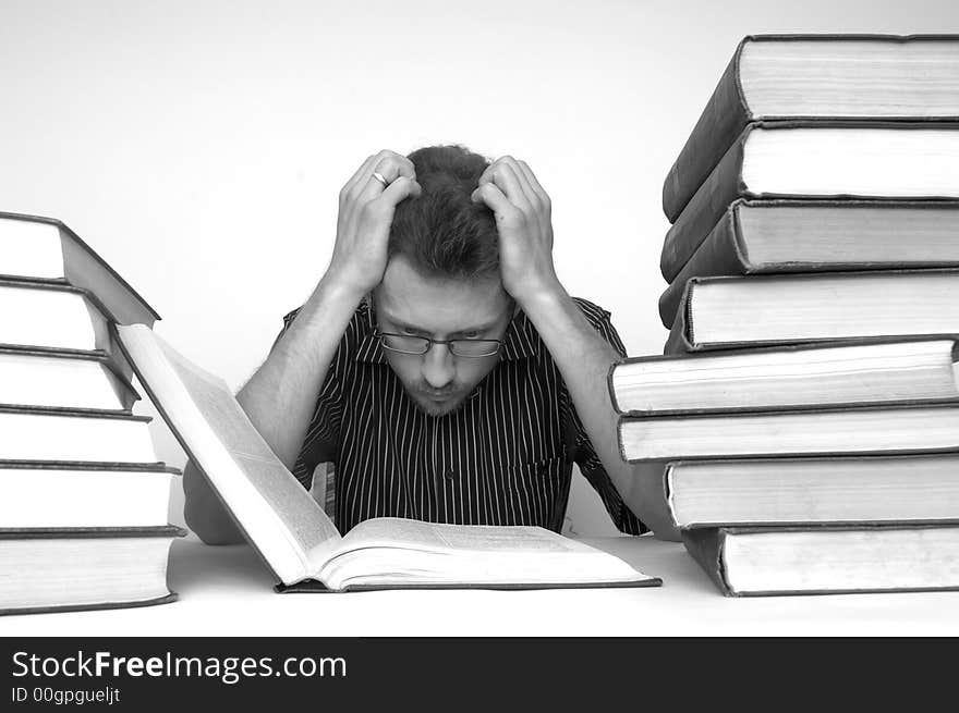 An image of man with books. An image of man with books