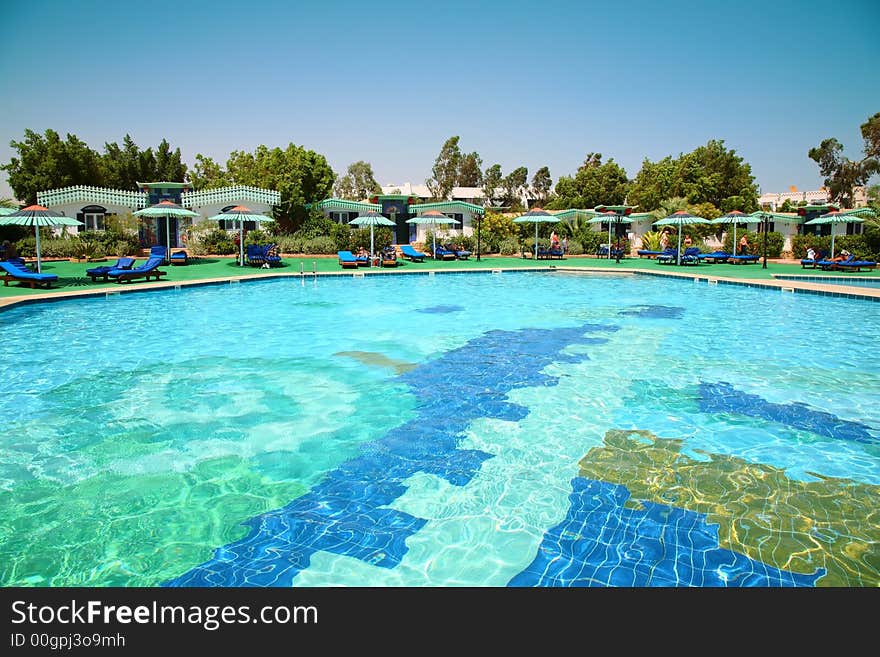 Big swimming pool on a resort