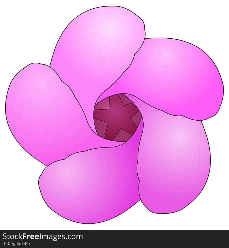 Vector illustration of a purple flower.