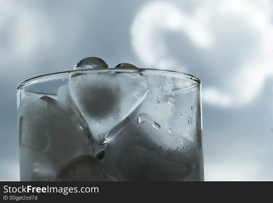 Heart of ice and heart-shaped cloud