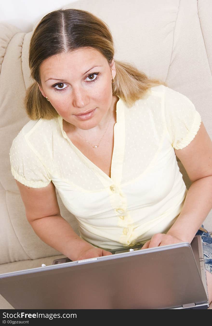 Young woman and laptop