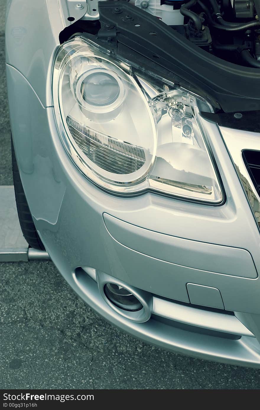 Close up of a car light of a luxury car. Close up of a car light of a luxury car