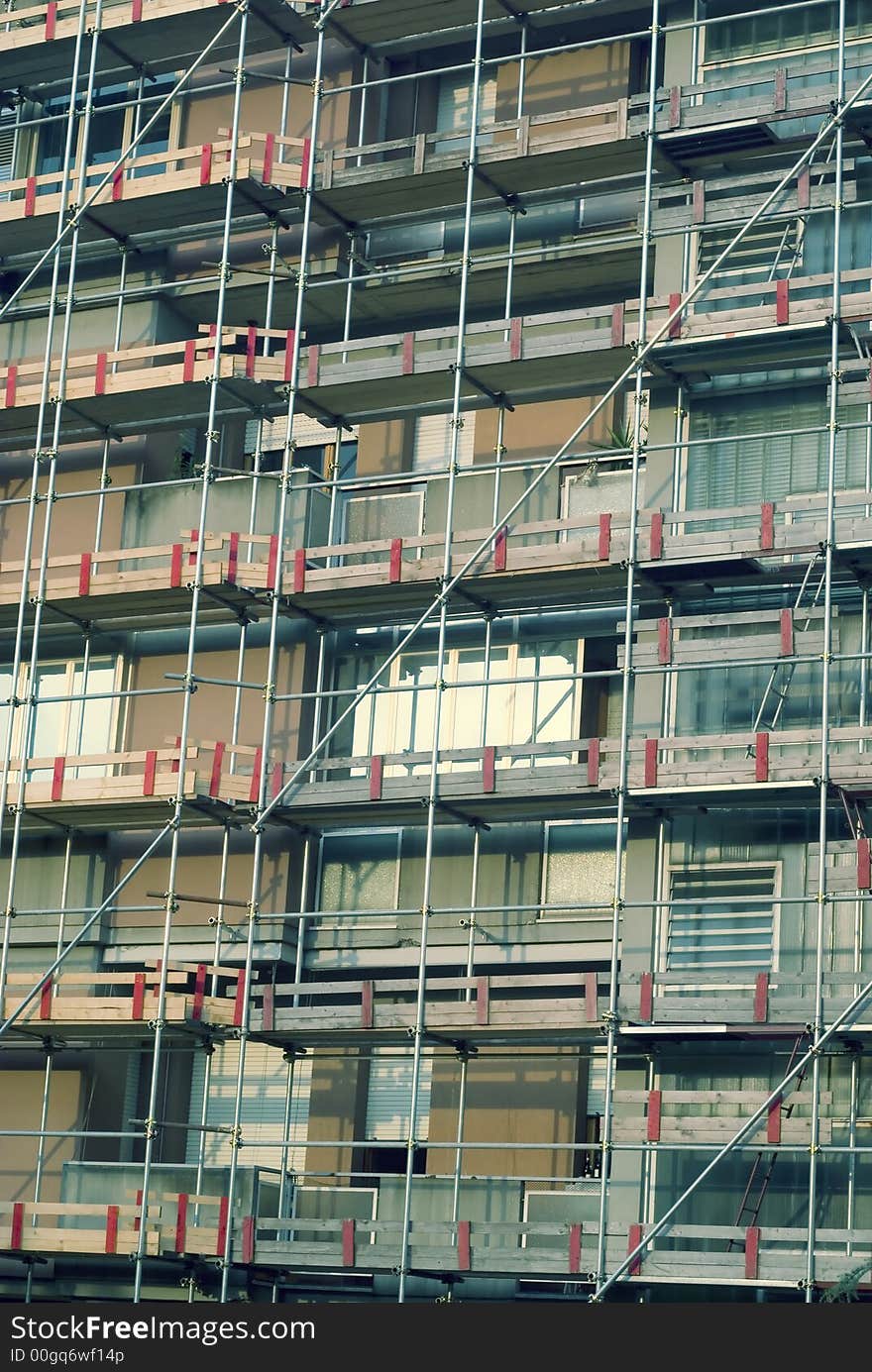 Photo of a building under construction. Photo of a building under construction