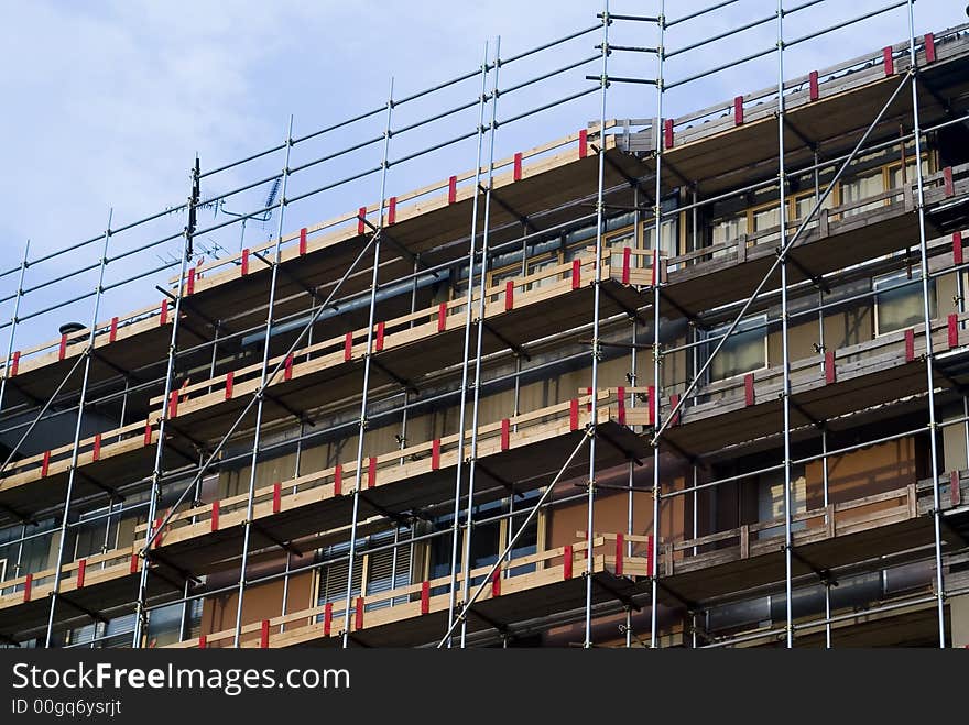 Photo of a building under construction. Photo of a building under construction