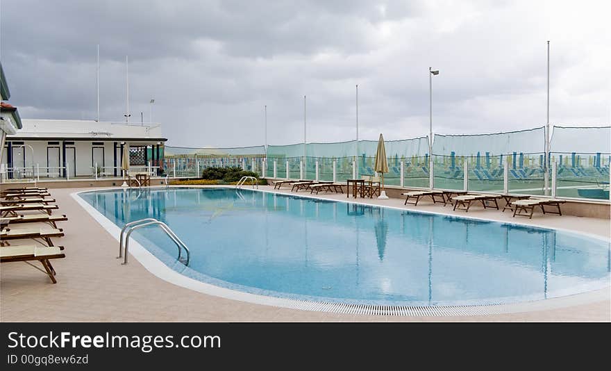 A luxury pool in the italian coastline