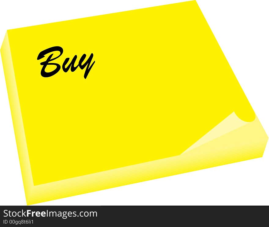 Yellow note with buy text