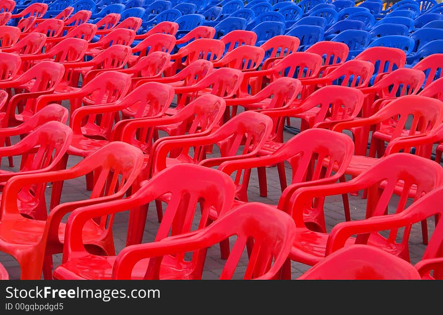 Set of many color chairs