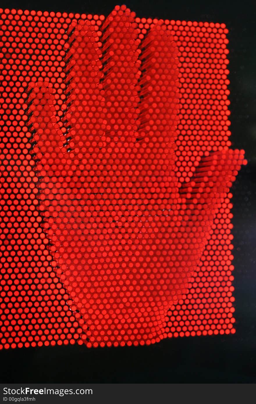 Red hand print held out