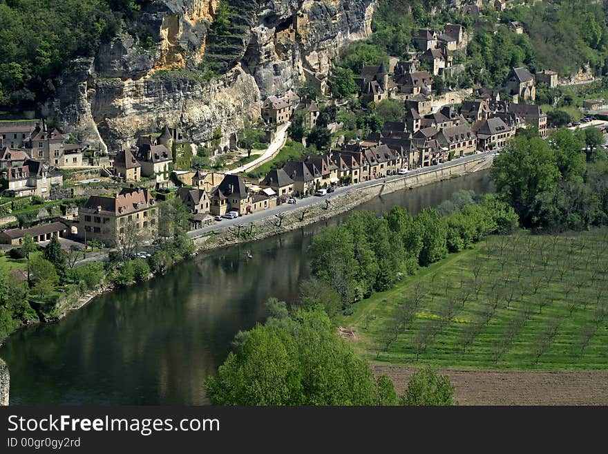 Village alongside the river, france