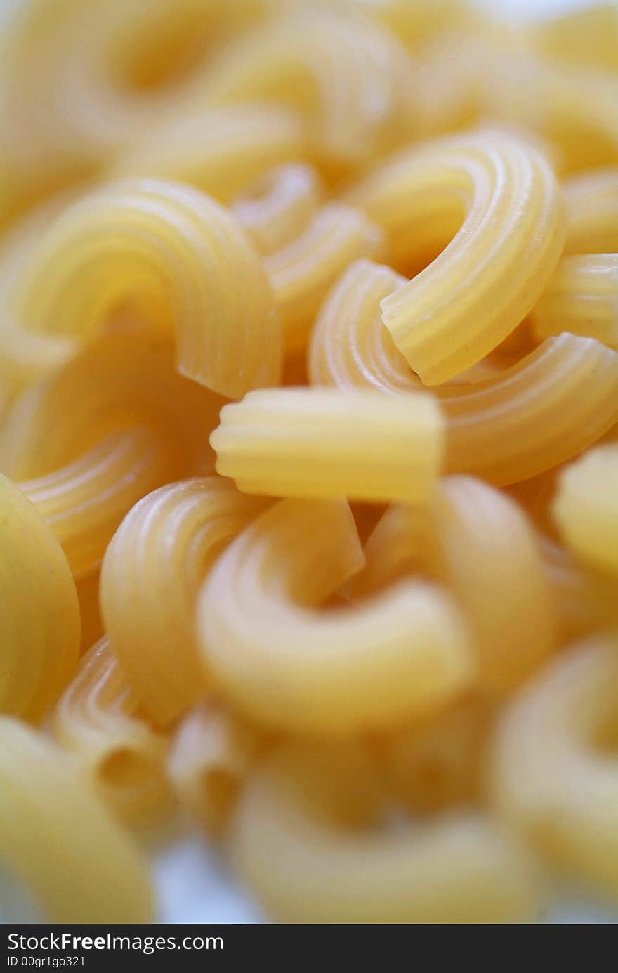 Closeup on macaroni on the kitchen table