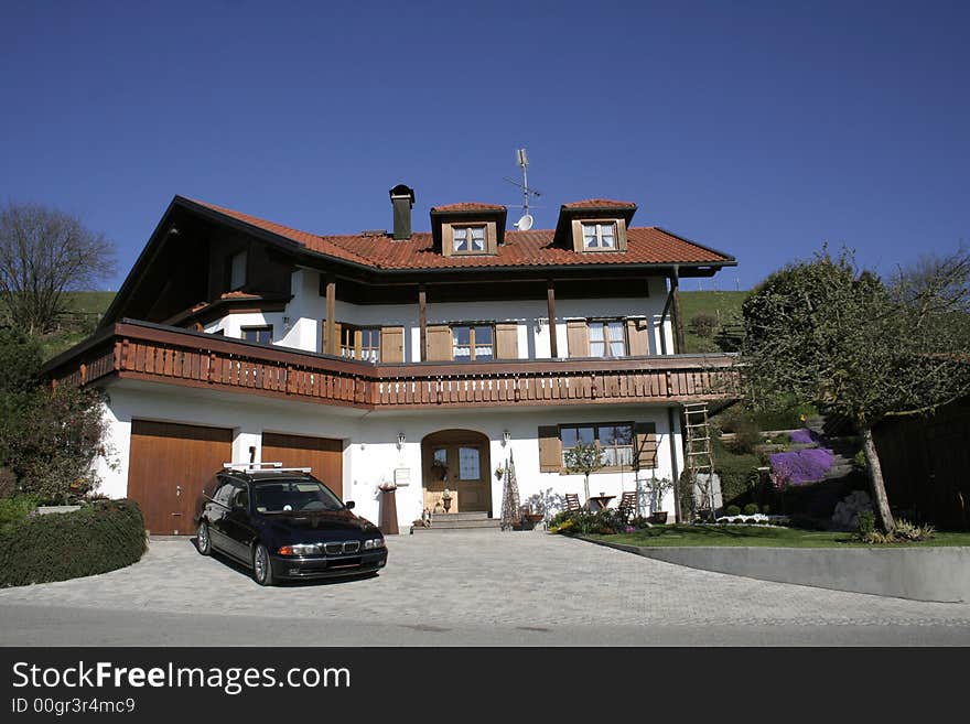 Wooden house in countryside