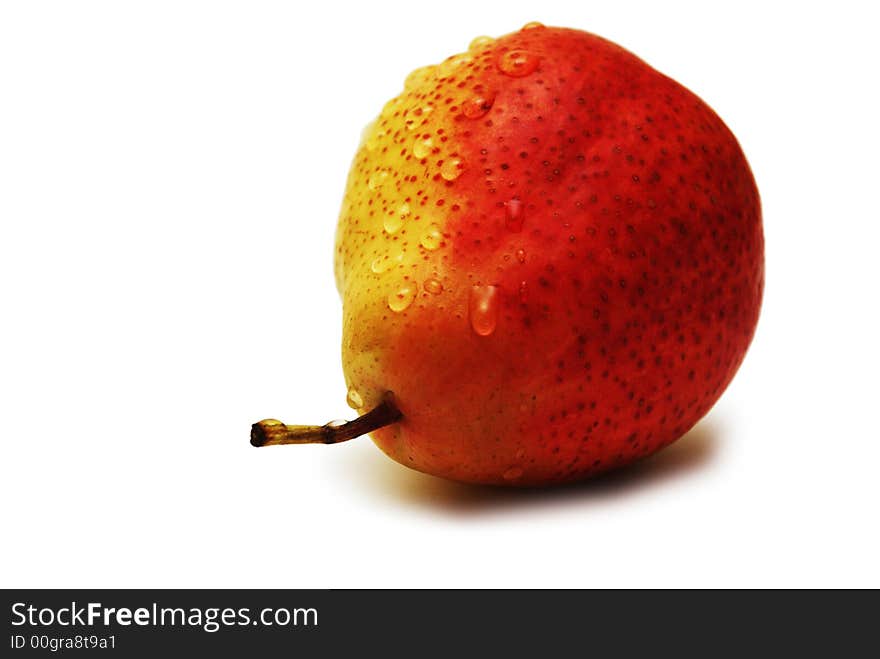 One pear isolated on the white background