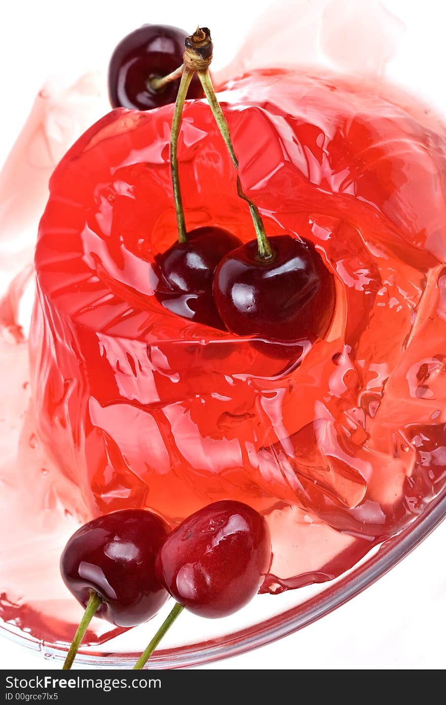 Jelly from a sweet cherry background-cooled entertainment in hot day. Jelly from a sweet cherry background-cooled entertainment in hot day