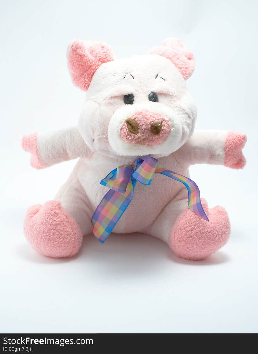 A toy - a soft pig. A toy - a soft pig