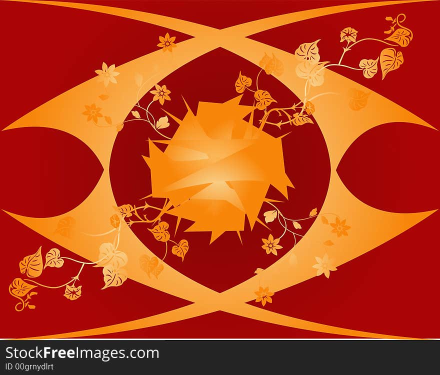 Abstract floral background in red - vector. Abstract floral background in red - vector