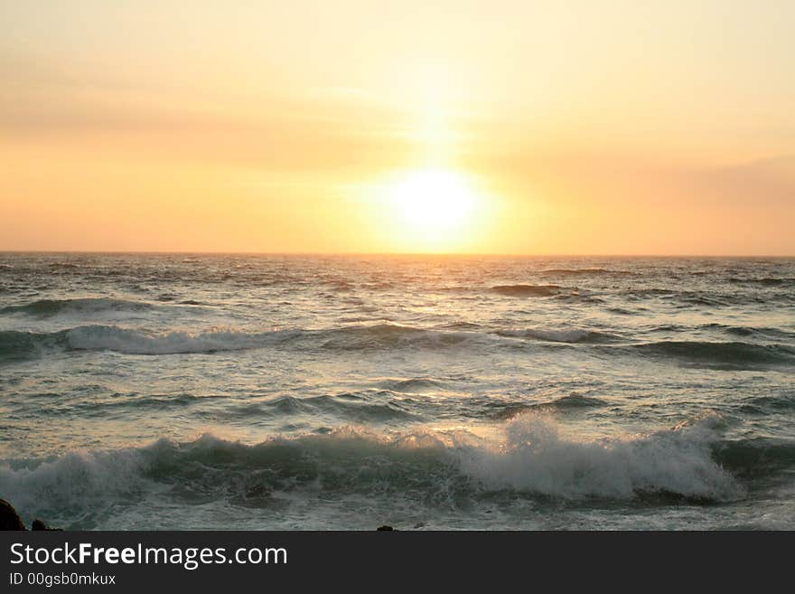 Sunsetting over the Pacific Ocean. Sunsetting over the Pacific Ocean