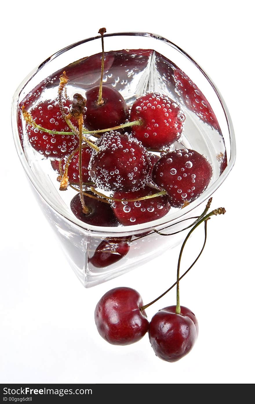 Sweet cherry and mineral water