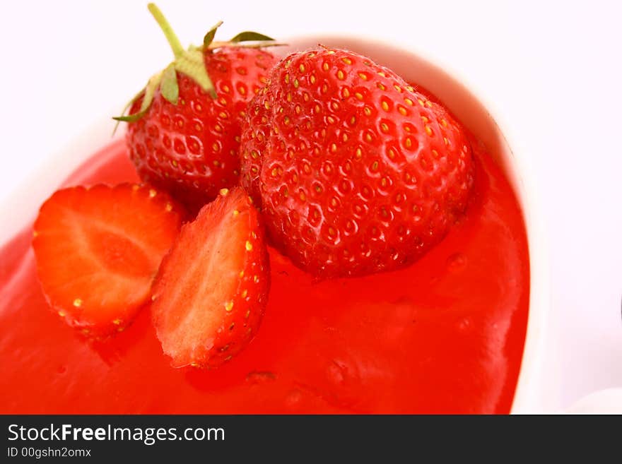 Bunch of red strawberries isolated over white. Bunch of red strawberries isolated over white