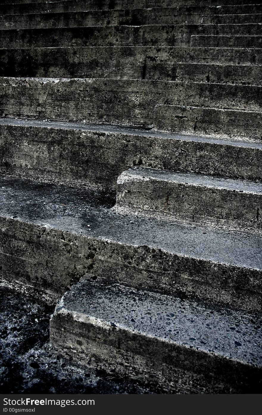 Stairs made of concrete or stone. Stairs made of concrete or stone