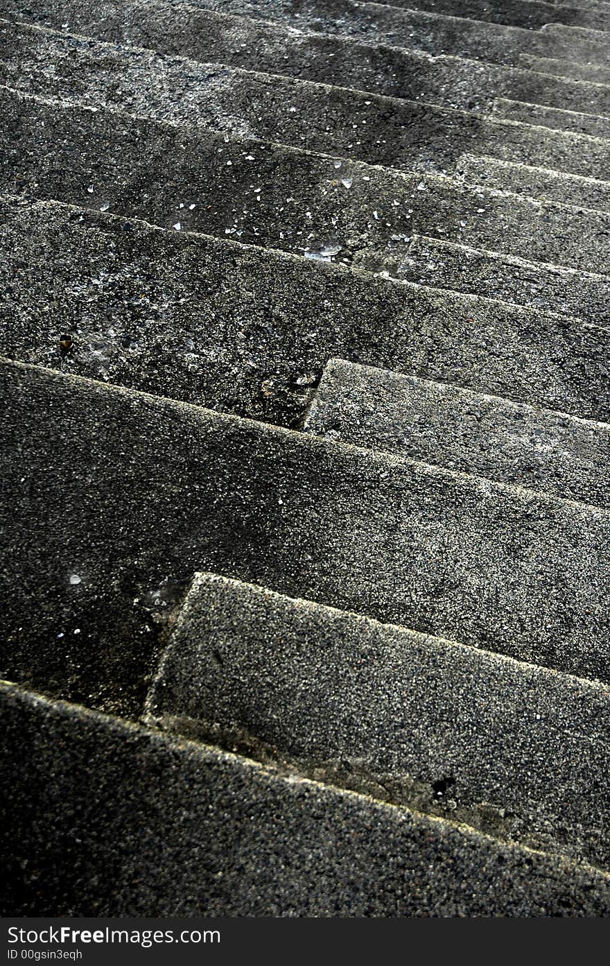 Stairs made of concrete or stone. Stairs made of concrete or stone