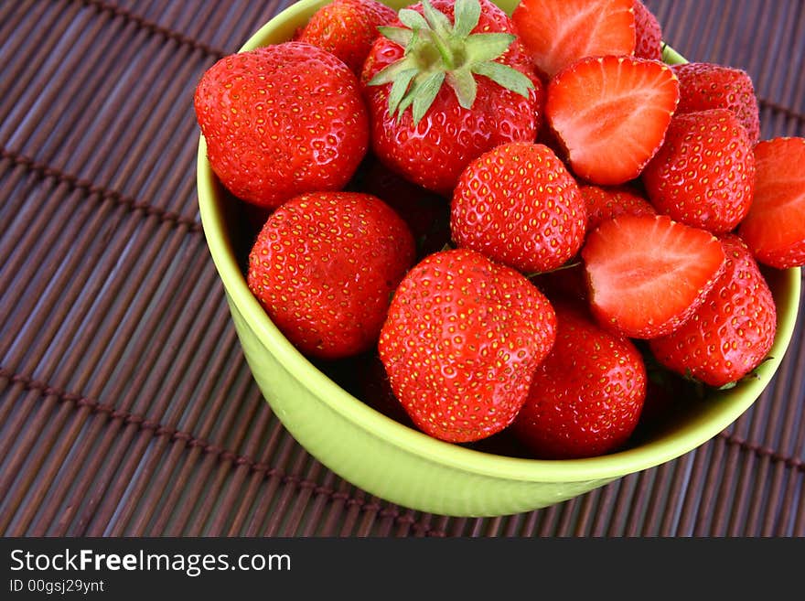 Bunch of red strawberries isolated over white. Bunch of red strawberries isolated over white