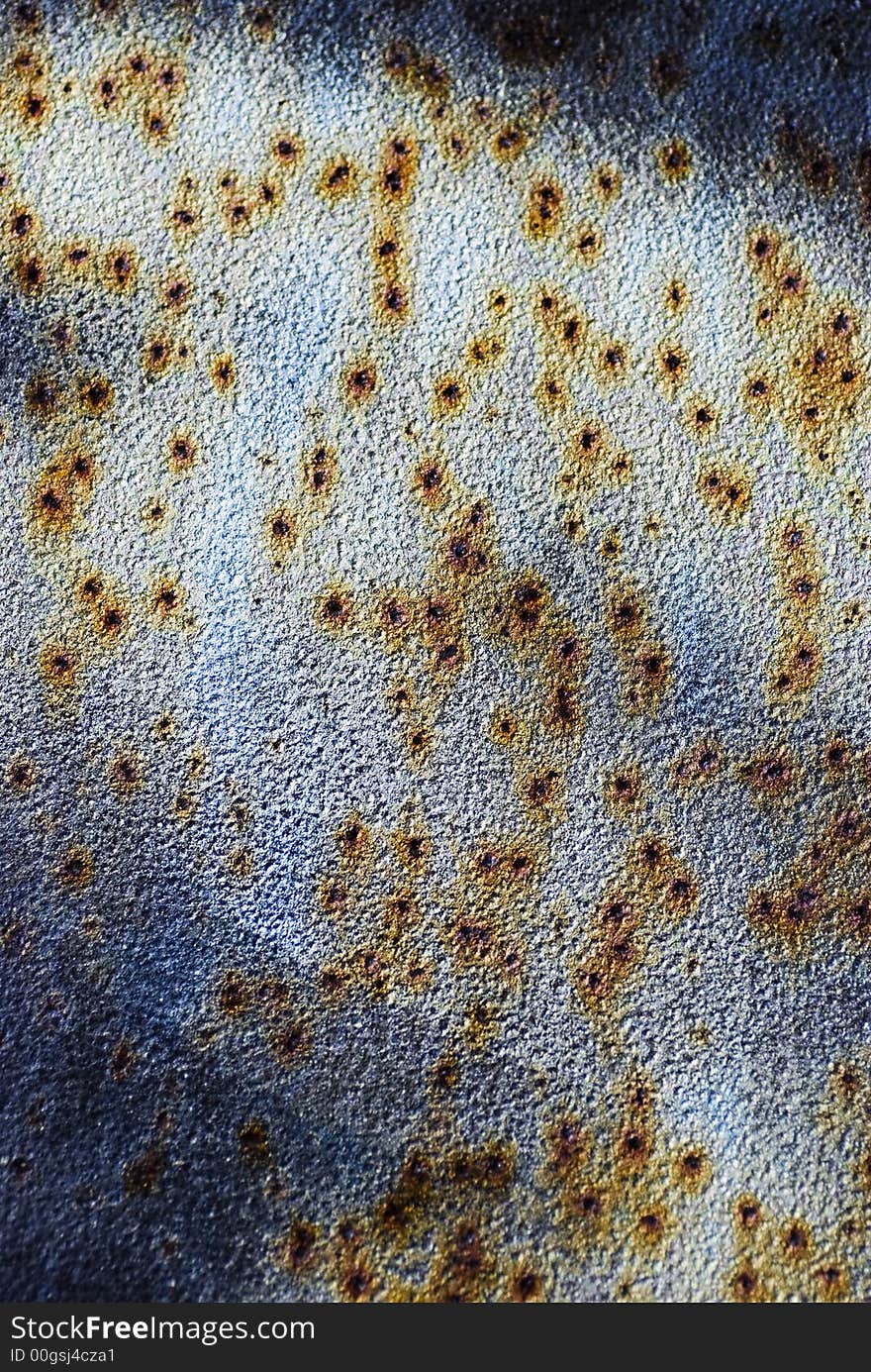 Rusty metal texture from a round pillar