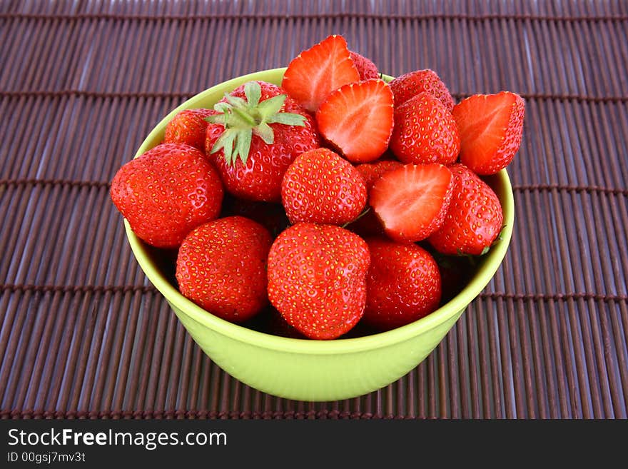 Bunch of red strawberries isolated over white. Bunch of red strawberries isolated over white