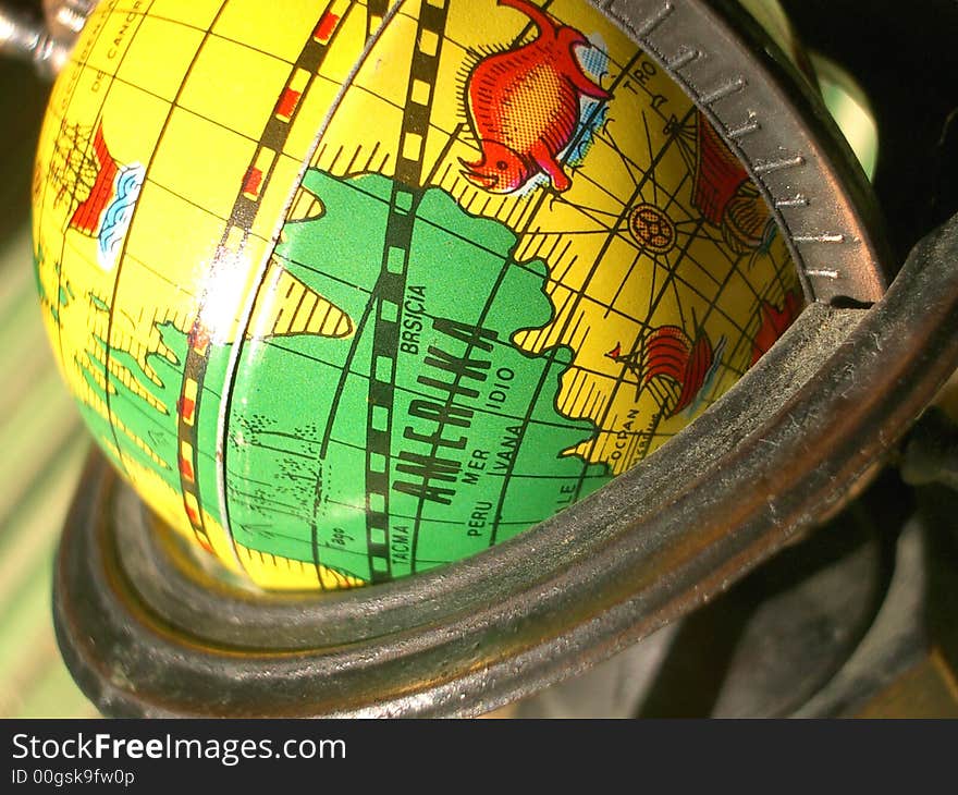 A little ancient and coloured globe