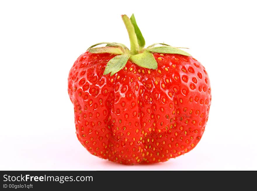 Bunch of red strawberries isolated over white. Bunch of red strawberries isolated over white