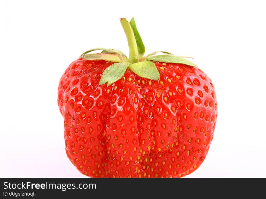 Bunch of red strawberries isolated over white. Bunch of red strawberries isolated over white