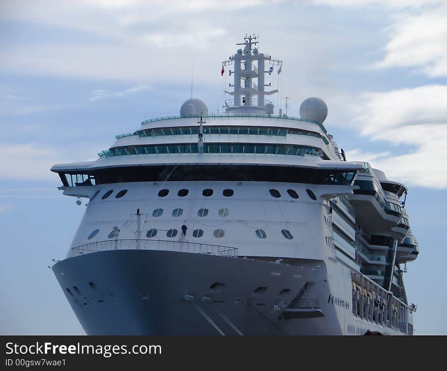 Ship liner front in the dock. Ship liner front in the dock